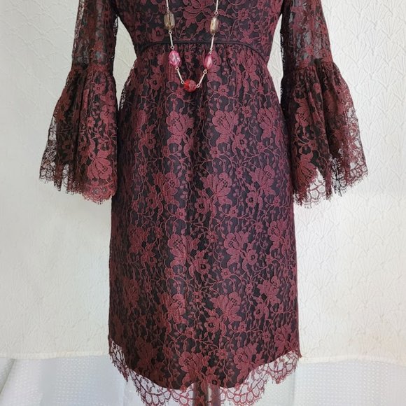 VINTAGE S. HOWARD HIRSH LACE DRESS - Picture 2 of 12